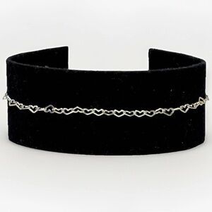 10 Inch Sterling Hearts Chain Bracelet - STAMPED #4334